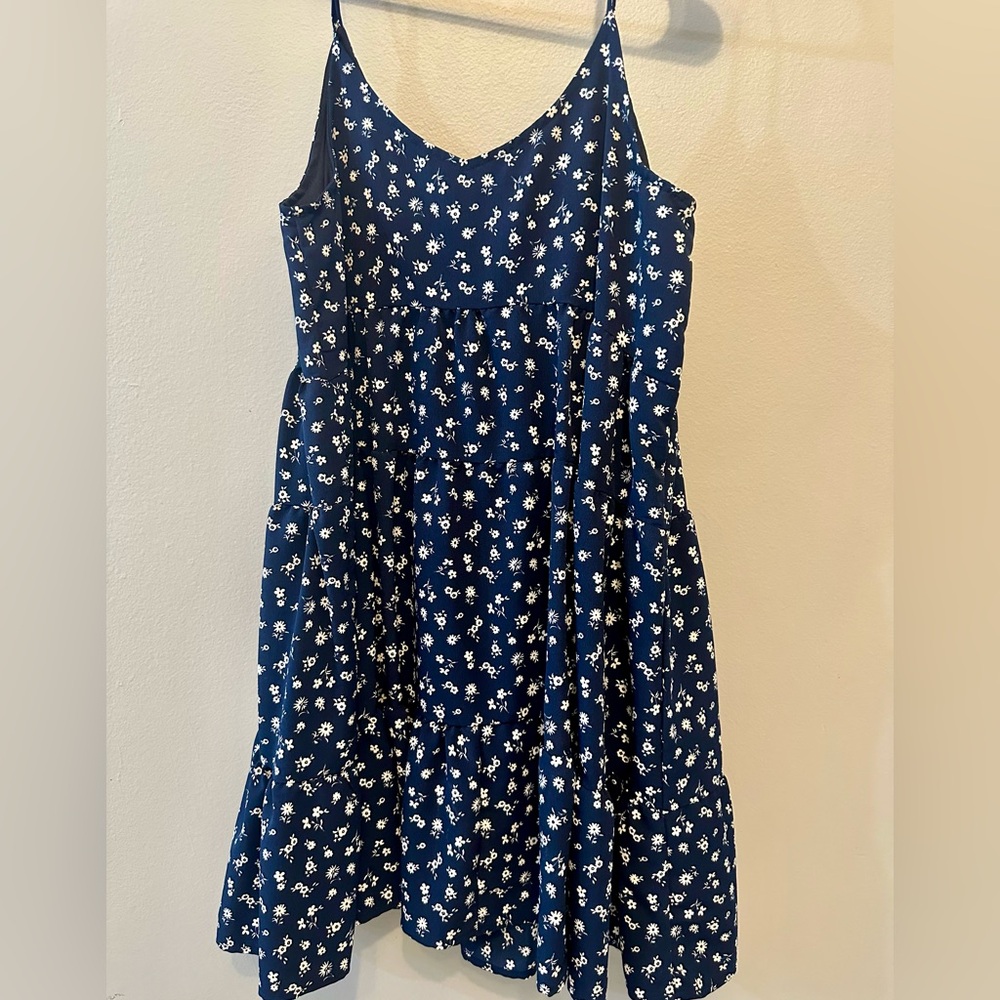 Blue and White Floral Dress